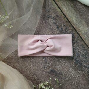 Opaska przeplatana Pudrowy róż