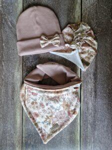 Zestaw turban, chusta, czapka dla dziewczynki