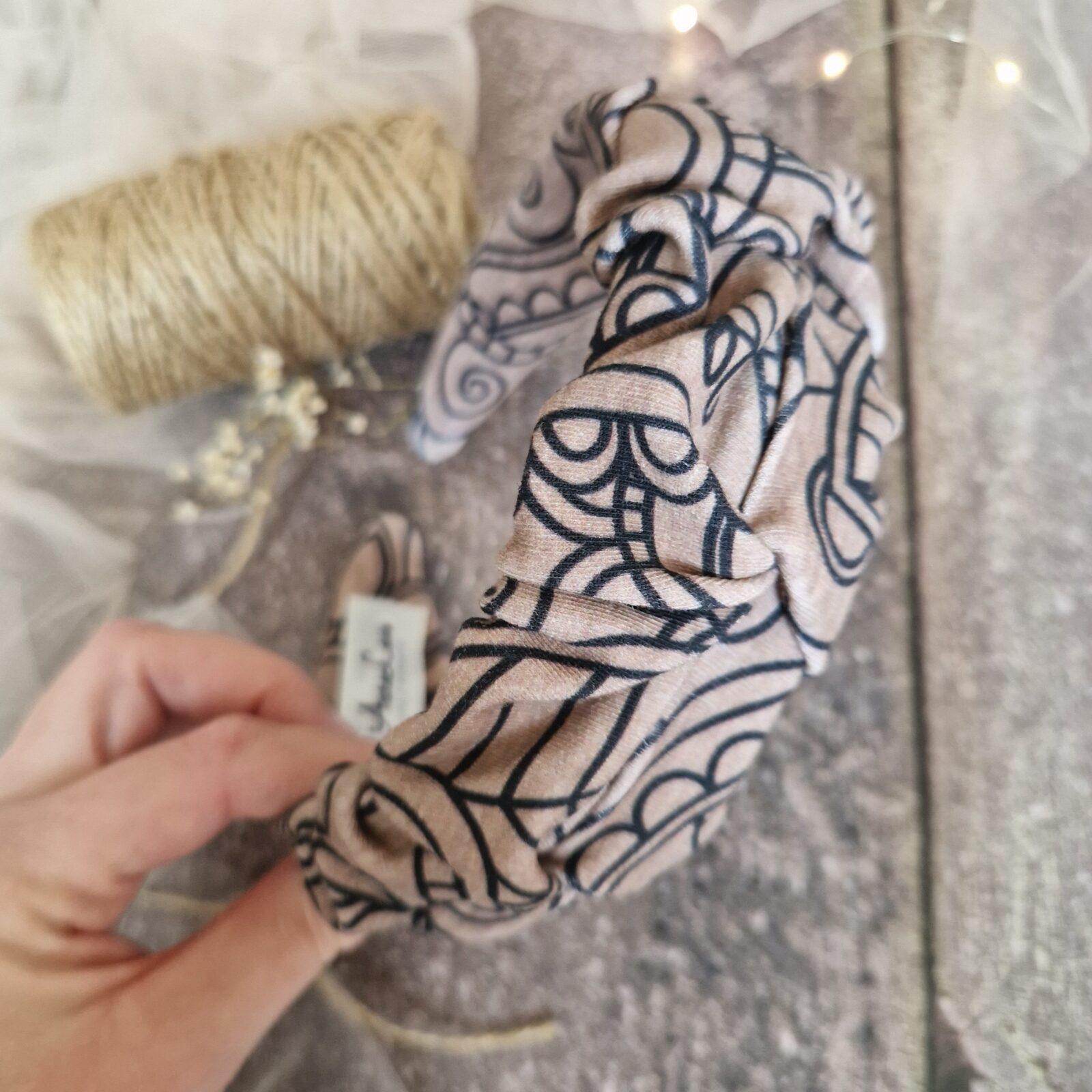 Opaska marszczona Oriental coffee - obrazek 2