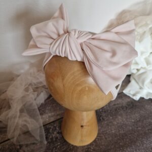 Opaska z podwójną kokardką Petal pink