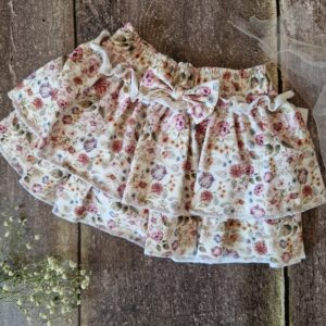 Spódniczka Lila Purple garden mini biel