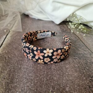 Opaska klasyczna Drobne kwiatuszki czerń