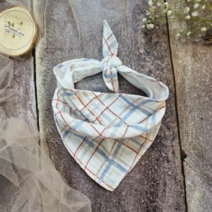 Muślinowa chustka wiązana Krata royal blue