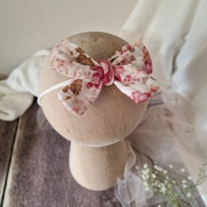 Kokarda przeplatana muślinowa na gumce elastycznej Naomi