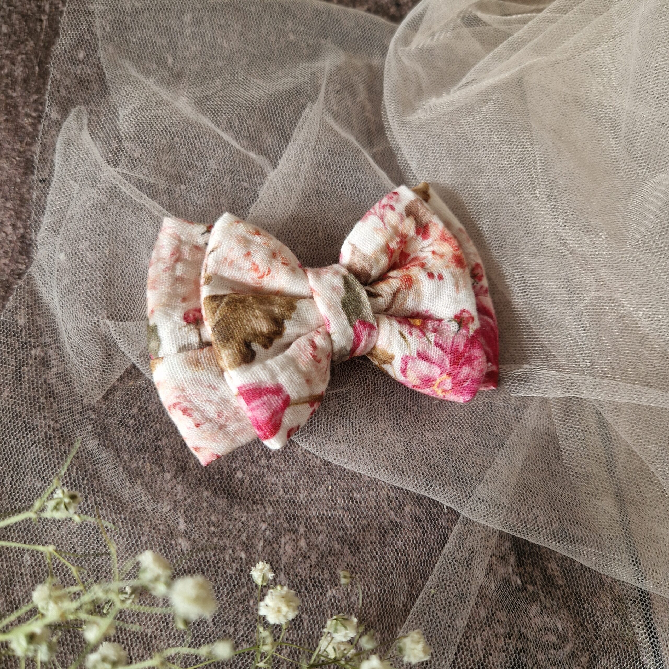 Spinka kokardka Double muślinowa Naomi