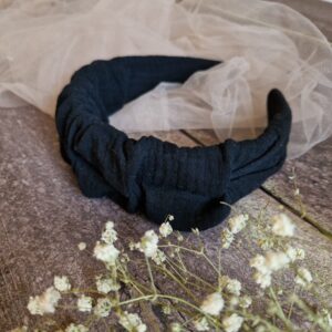 Opaska marszczona muślin Czarny