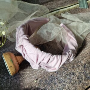 Opaska marszczona bambus Dusty Lilac