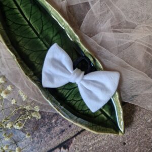 Gumka kokardka Mini biały ażurek