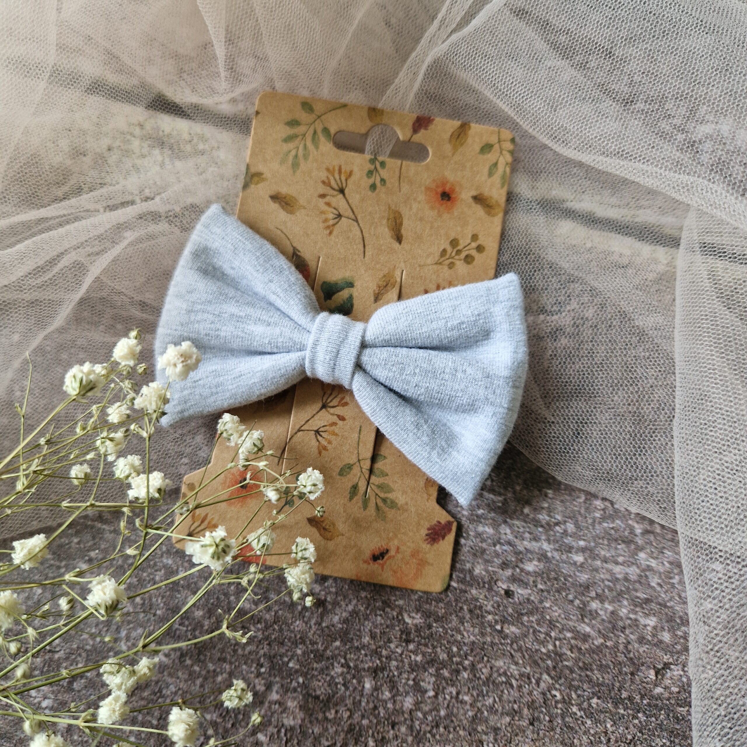 Spinka kokardka Mini Szary melanż