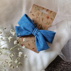 Spinka kokardka Przeplatana Blue jens