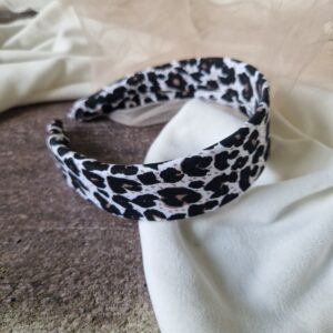 Opaska klasyczna Panterka biel