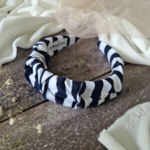 Opaska marszczona paski Granat