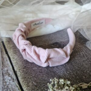 Opaska marszczona Wafel Brudny róż