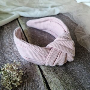 Opaska supeł Wafel Brudny róż