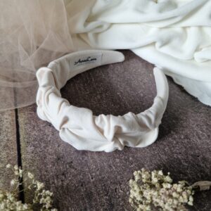 Opaska marszczona Śmietankowa