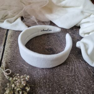 Opaska klasyczna prążek Biel ecru