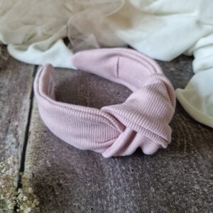 Opaska supeł prążek Brudny róż