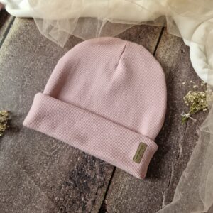 Czapka prążek dwuwarstwowa Brudny róż