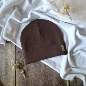 Czapka prążek dwuwarstwowa Dark chocolate