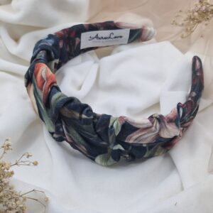 Opaska marszczona Midnight flowers