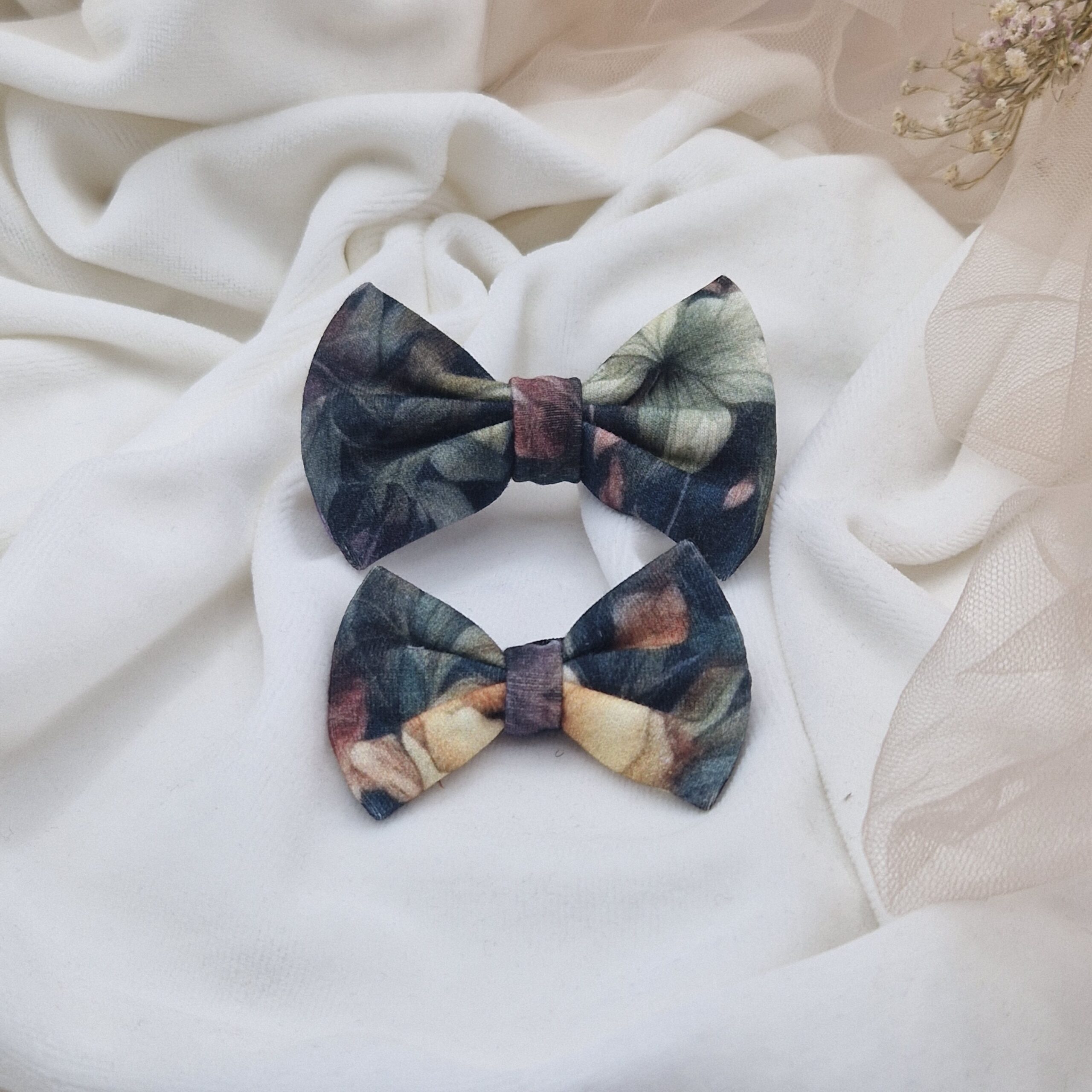 Kokardka klasyczna Midnight flowers