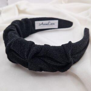 Przepaska marszczona Shiny black