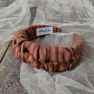 Opaska marszczona Cynamonowe paski