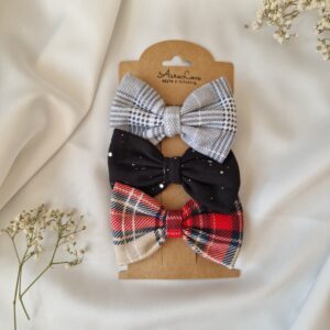 Zestaw spinek 3 szt. kokardka Mini