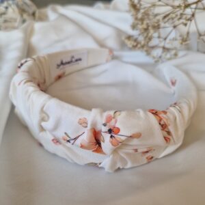 Opaska marszczona Petite flowers orange