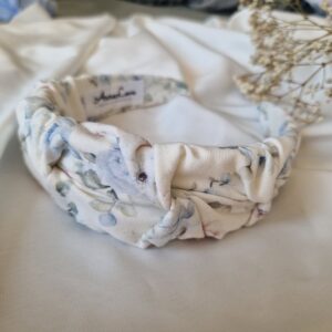 Opaska marszczona Soft blue flowers