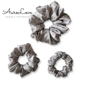 Scrunchie satynowa Blossom mint
