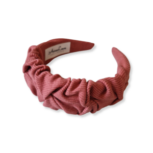 Opaska marszczona Prążkowana pionowo Dusty cedar