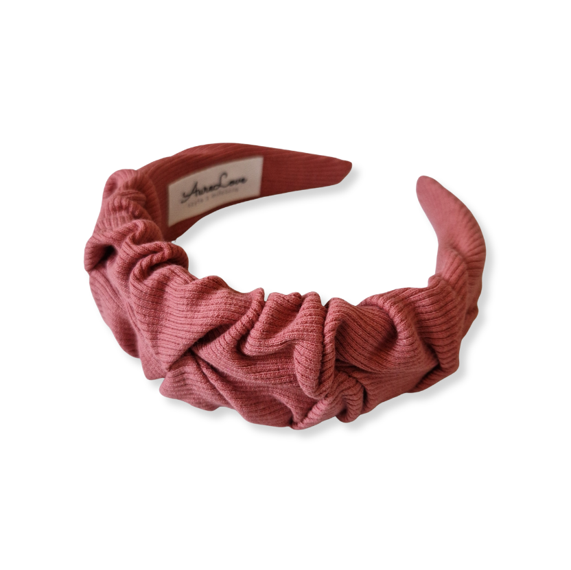 Opaska marszczona Prążkowana pionowo Dusty cedar