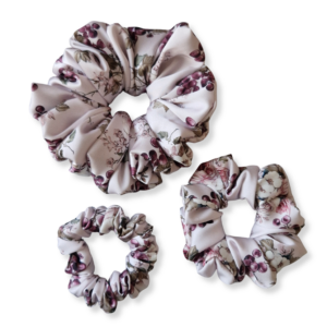 Scrunchie satynowa Grape&Rose (purple)