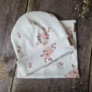 Czapka beanie + komin Autumn flowers